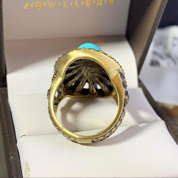 crystal gold tone Ring size 7 - Picture 3 of 3